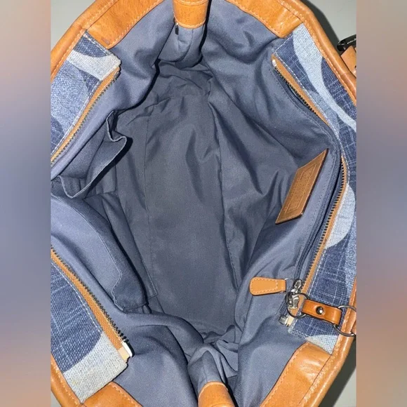 Coach Denim Signature Mini Tote Shoulder Bag #F12195 Rare Vintage - Picture 11 of 17